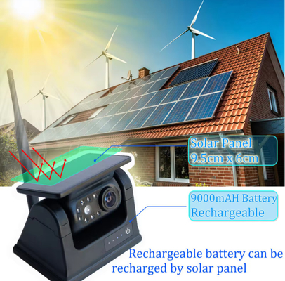Solar Rechargeable Battery Wireless Backup Bus Rear View WiFi Camera 1080P Magnetic Base with WIFI App
